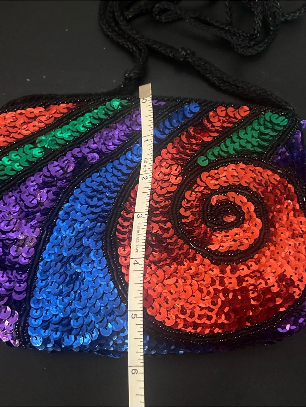 Vintage La Regale Ltd Multicolor Sequin Beaded Evening Shoulder Bag Purse